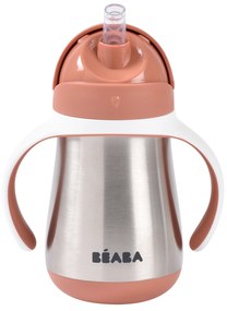 Hrnček termoizolačný so slamkou nerez 250ml Terracotta