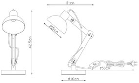 Brilagi - Stolná lampa FOCUS 1xE27/40W/230V šedá