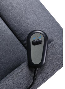 TV kreslo MODO PLUS s elektrickým polohovaním — látka, sivá, nosnosť 130 kg