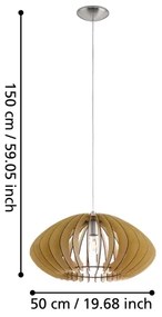 Eglo 95257 - Luster COSSANO 2 1xE27/60W/230V