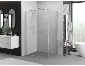 Mexen Exo, sprchovací kút s krídlovými dverami 90 x 80 cm, 6mm číre sklo, chrómový profil, 8181-090-080-01-00