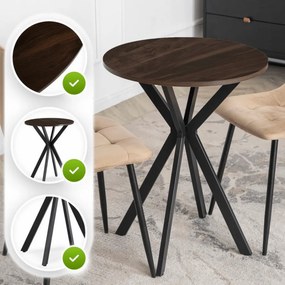 Vintino jedálenský stôl ERION 60 cm Orech / Čierny