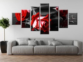Gario Obraz s hodinami Roses and spa - 7 dielny Rozmery: 210 x 100 cm