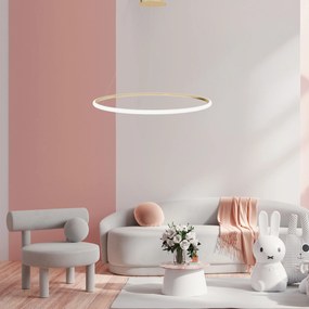 Toolight Toolight, LED závesné svietidlo 60cm, 37W, 3000K, LHJ002-CP, zlatá lesklá, OSW-60000