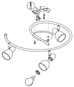 EGLO 88475 - Bodové svietidlo DAKAR 1 3xE14/40W