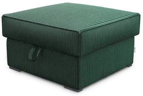 Tmavozelený taburet SMART COSARO s úložným priestorom 65x65 cm