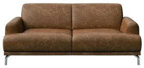 Koňakovohnedá kožená pohovka MESONICA Puzo, 170 cm
