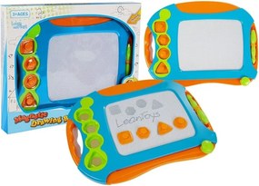 LEAN Toys Magnetická tabuľa na kreslenie s geometrickými pečiatkami