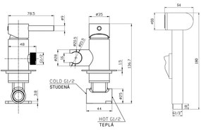 Aqualine - Bidetová batéria so sprškou na podomietkovú inštaláciu matná čierna