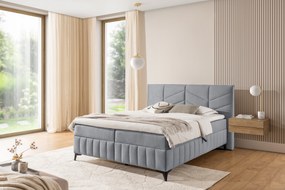 Boxspring posteľ Penia 160x200 s úložným priestorom - sivý hydrofóbny zamat Element 24