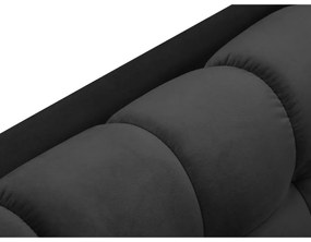 Tmavosivá zamatová rohová pohovka Cosmopolitan Design Bali, ľavý roh