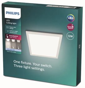 Philips 8719514326668 Stropné svietidlo Philips SUPER SLIM panel LED 12W, 1200lm, 4000K, IP20, biela