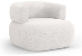 Biele kreslo z textílie buklé Jenny – Micadoni Home
