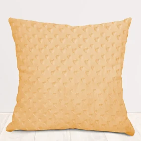 Biante Detská obliečka na vankúš Minky 3D srdiečka MKS-007 Svetlo marhuľová 30 x 50 cm