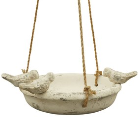 Závesné napájadlo pre vtáky Lydia, 32,5x28 cm, cement, béžová