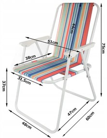 Verk 14414 Turistické skladacie kreslo oranžovo modré