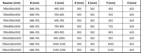 Mexen Lima sprchovací kút so skladacími dverami 70 x 100 cm, číre sklo-zlaty profil + sprchová vanička, 856-070-100-50-00-4010