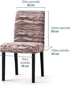 Bielastické poťahy OCEANO NOVÉ hnedo-vínové stoličky s operadlom 2 ks (45 x 45 x 50 cm)