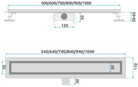 Rea Neox, nerezový sprchový odtokový žľab 90cm, 2v1, medená matná, REA-G4889