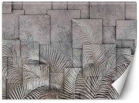 Gario Fototapeta Listy v šedej farbe Materiál: Vliesová, Rozmery: 350 x 245 cm