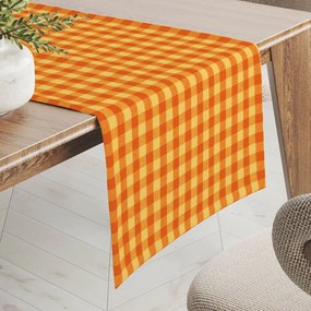 Biante Bavlnený behúň na stôl Olivia OL-006 Oranžovo-žltá kocka malá 35x120 cm