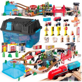 Drevené vláčikové mestečko RK-879, 100 ks. | Ricokids