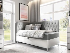Kontinentálna posteľ Junior Gerdise 3, Strana: ľavá, Rozmer postele: 100x200, Dostupné poťahy: ekokoža Soft 017 (biela) + Fresh 14