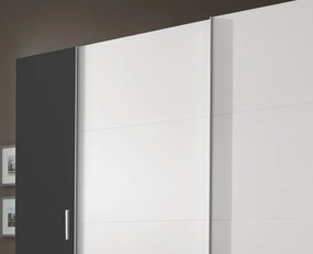 Šatníková skriňa Lotto, biela/grafitová