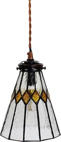 Závesná Tiffany lampa žlté detaily Yello - Ø 15*115 cm E14/max 1*25W