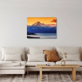 Sklenený obraz - Jazero Pukaki (70x50 cm)