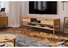TV stolík z dubového dreva 204x64 cm Pola - The Beds
