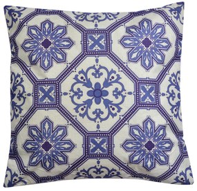 Vankúš s modrými ornamentmi - 43 * 43 cm