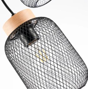 Brilagi - Závesný luster na lane BASKLITE 3xE27/15W/230V kaučukovník/čierna