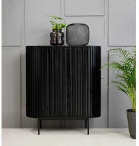 Čierna skrinka v dekore duba 125x110 cm Siena – Unique Furniture