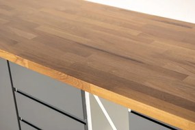 Kuchynská linka Aspen sivá - 150 cm, sivá lesk / biela mat