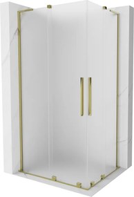 Mexen Velar L Duo, sprchový kút s posuvnými dverami 90 x 80 cm, 8mm sklo námraza, zlatá lesklá, 871-090-080-02-33-50