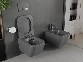 Mexen MADOX Závesné WC Rimless Slim, soft close, sivá mat 30154061 - MEXEN