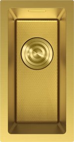 Mexen Trixo, 1-komorový nerezový drez 230 x 440 mm, brúsená zlatá, vzor voština, 6411221000-55HC