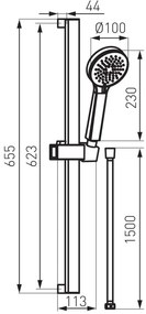 F-Design Stabilla, sprchový stĺp s ručnou sprchovou sadou, chróm lesklý, FD3-100-11