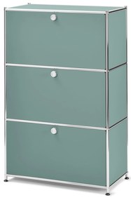 Kovová komoda »CN3« s 3 výklopnými priečinkami, šalviová