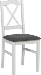 Jedálenská stolička Níla, biela/tmavo šedá látka