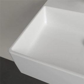 VILLEROY &amp; BOCH Memento 2.0 závesné umývadlo s otvorom (spodná strana brúsená), bez prepadu, 500 x 420 mm, biela alpská, s povrchom CeramicPlus, 4A225LR1
