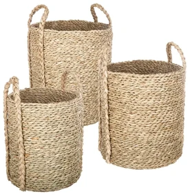 Sada 3 okrúhlych košov WICKER