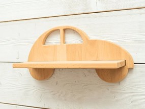 Detská polička v tvare auta Woodisio Auto buk Farba: Prírodné drevo, Variant: Maxi