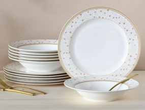 Jedálenský servis (12 dielov) Emilia, kvetinový vzor