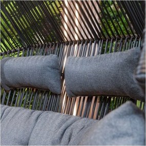 MI Dvojité ratanové kreslo HOLAND čierne