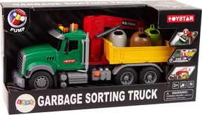 LEAN Toys Nákladné auto, žeriav, doprava, odpadkový kôš, zvuk