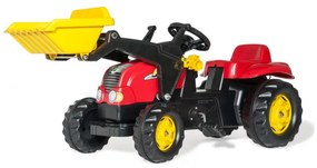 Šlapací traktor s prívesom a lyžicou Rolly Toys 023127 červený