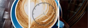 Obraz - Latte Art (s hodinami) (90x30 cm)