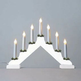 Adventný svietnik s ťahanou žiarovkou LED Filament, biela